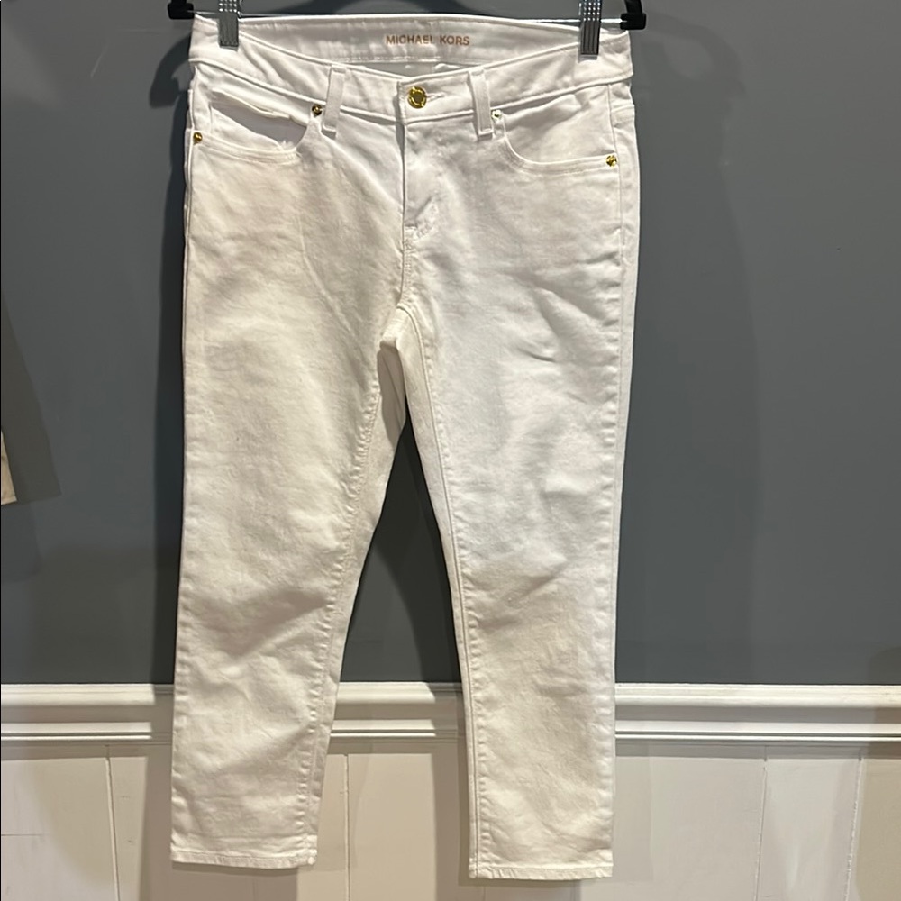 Michael Kors Women's White  Crop Jeans